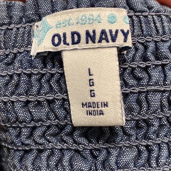 Like NEW Girl’s Size L Cotton Soft Denim Old Navy Maxi Dress- Lace Fitted Bodice - Picture 4 of 6